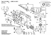 Bosch 0 601 384 841 GWS 14-125 C Angle Grinder 110 V / GB Spare Parts GWS14-125C